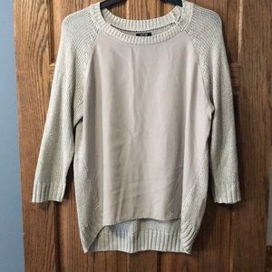 Lightweight 3/4 sleeve tan sweater